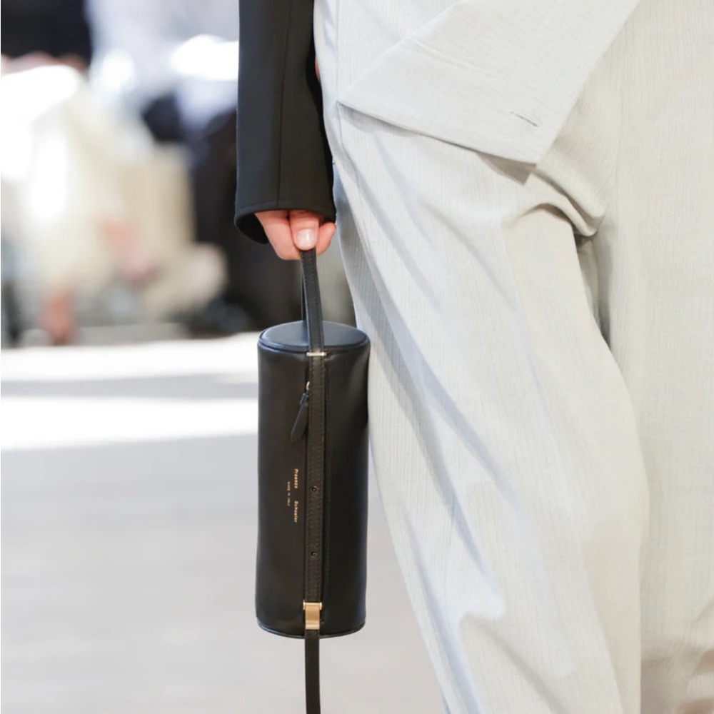 Proenza Schouler Black Leather Silo Shoulder Bag